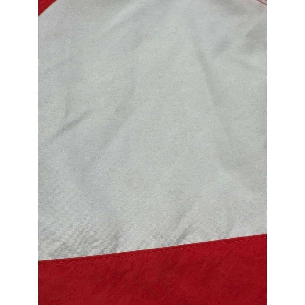 Adidas Originals Big Trefoil Windbreaker Jacket Mens M Red White Full Zip Hood